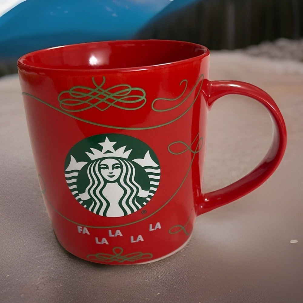 Starbucks 2020 Christmas Coffee Cup Mug FA LA LA LA LA 12 Oz. Red Mermaid